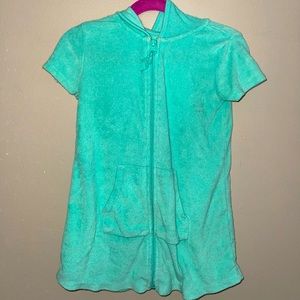 Wonder nation, little girls bathing suit cover with hood, size 4/5